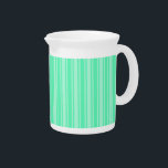Mint green candy stripes beverage pitcher<br><div class="desc">Mint green candy stripes</div>