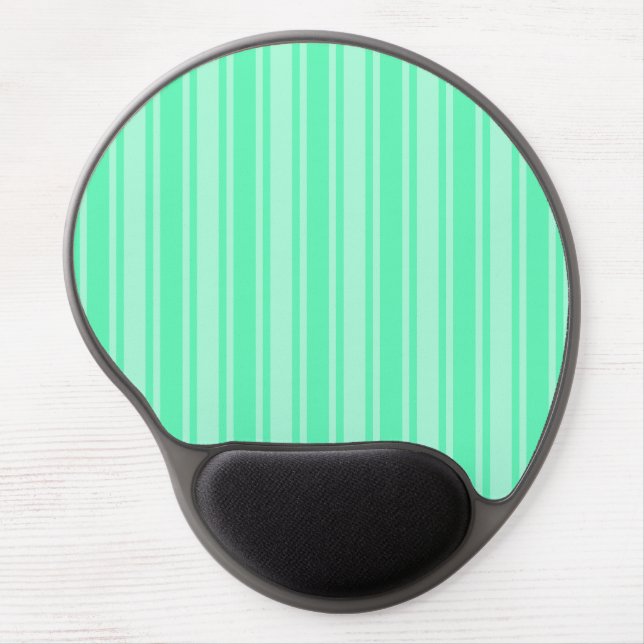 Mint green candy stripes gel mouse pad (Front)