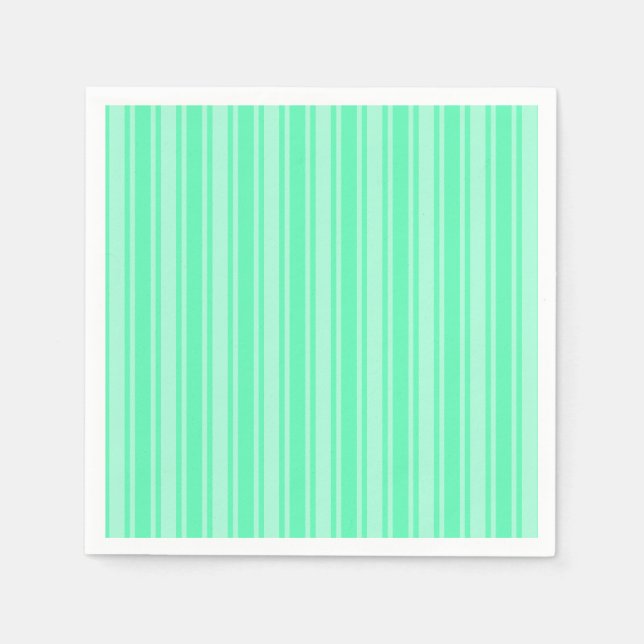 Mint green candy stripes napkins (Front)
