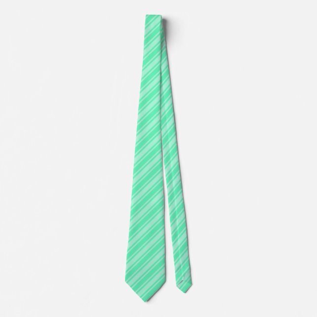 Mint green candy stripes neck tie (Front)