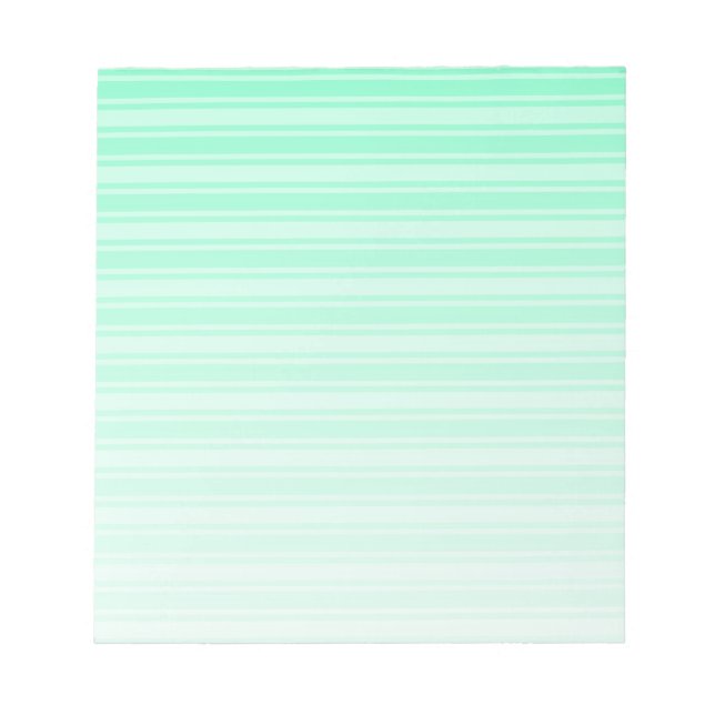 Mint green candy stripes notepad (Front)