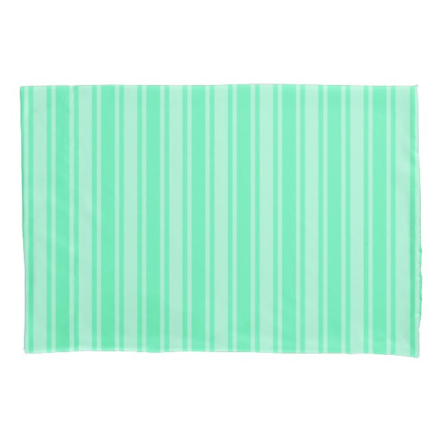 Mint green candy stripes pillow case (Front)