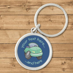 Mint Green Cartoon Car Keychain