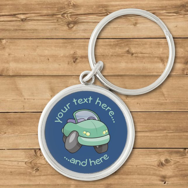 Mint Green Cartoon Car Keychain (Creator Uploaded)