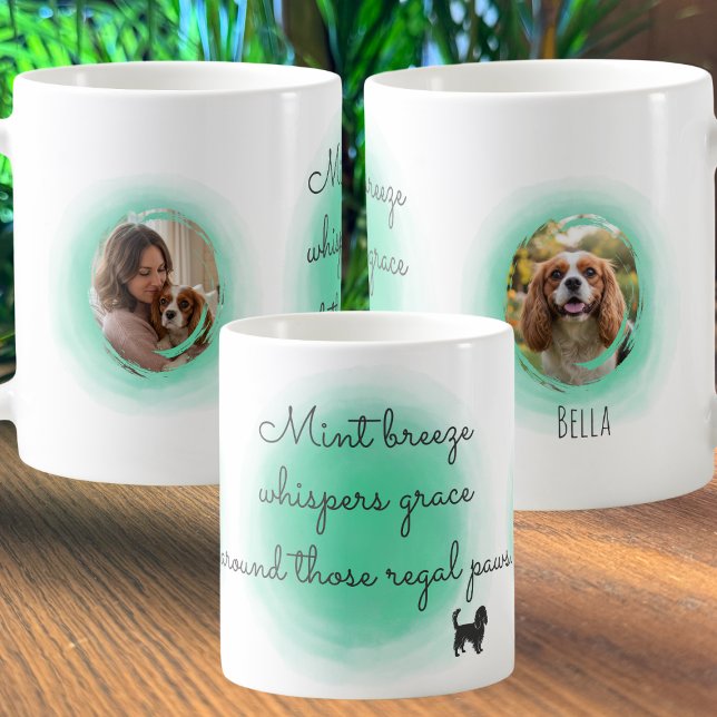 Mint Green Cavalier King Custom Photo Coffee Mug (Creator Uploaded)