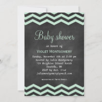 Mint Green Chalkboard Baby Shower Invite