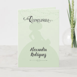Mint Green Charro Silhouette Quinceanera Invitation