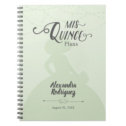 Mint Green Charro Silhouette Quinceanera Notebook