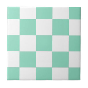 Mint Green Checkerboard Tile