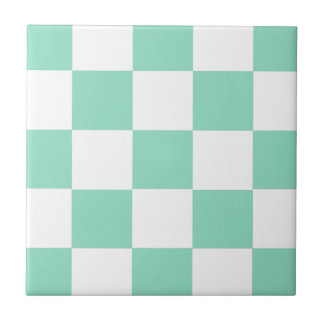 Mint Green Checkerboard Tile