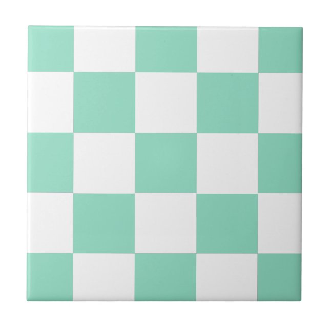 Mint Green Checkerboard Tile (Front)