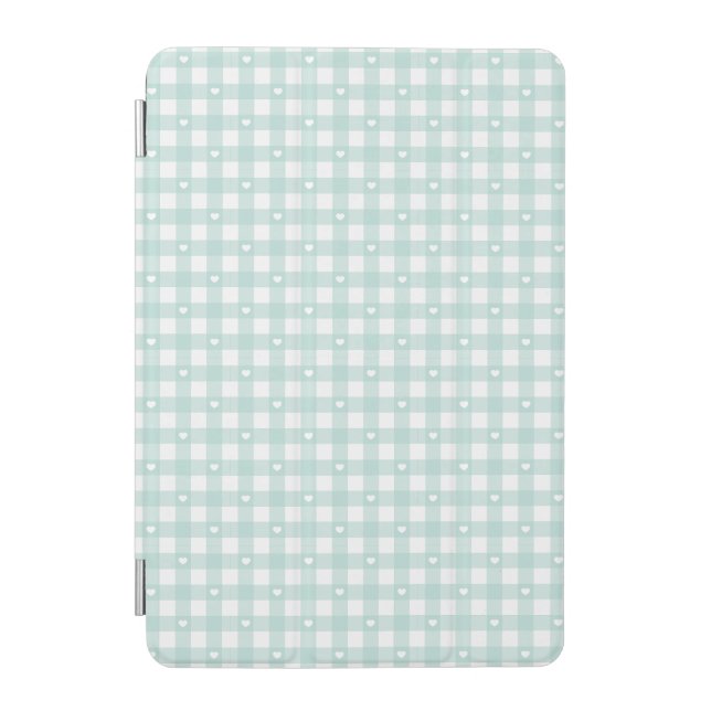 Mint Green Checks iPad Mini Cover (Front)