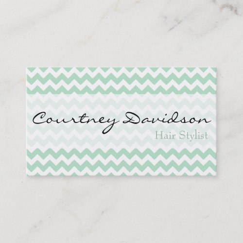 Mint Green Chevron Business Cards