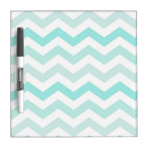 Mint Green Chevron Ombré Dry Erase Board