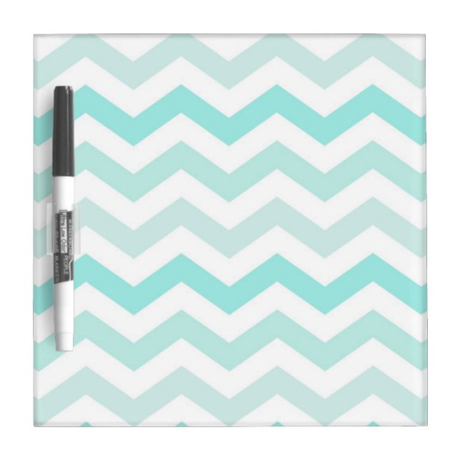 Mint Green Chevron Ombré Dry Erase Board (Front)