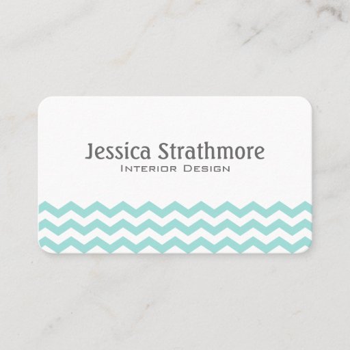 Customizable Stylish Light Aqua Chevron Stripes Business Card Templates