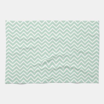Mint Green Chevron Zigzag Stripes Towel by RosaAzulStudio at Zazzle