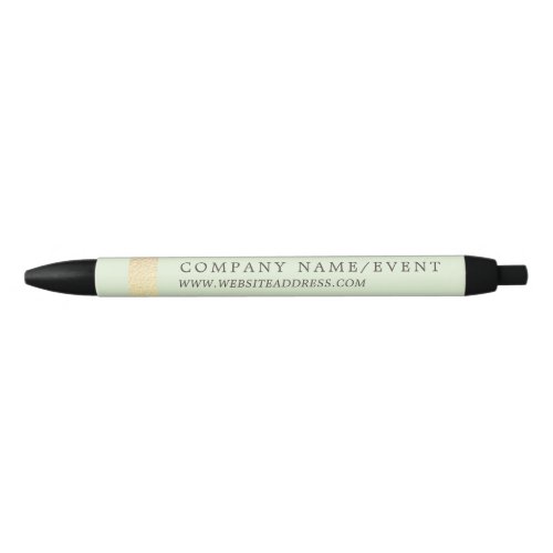 Mint Green Chic Gold Foil Stripe CompanyEvent Black Ink Pen