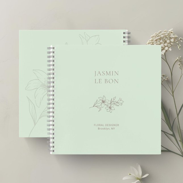 Mint Green | Chic Minimalist Floral  Notebook (Creator Uploaded)