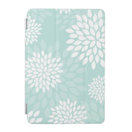 Mint Green Chrysanthemums Floral Pattern Ipad Mini Cover