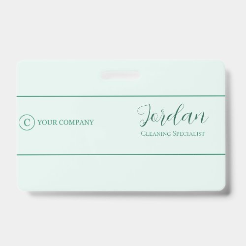 Cleaning Service Logo Employee ID Badge