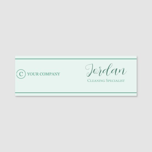 Cleaning Service Logo Employee Name Tag
