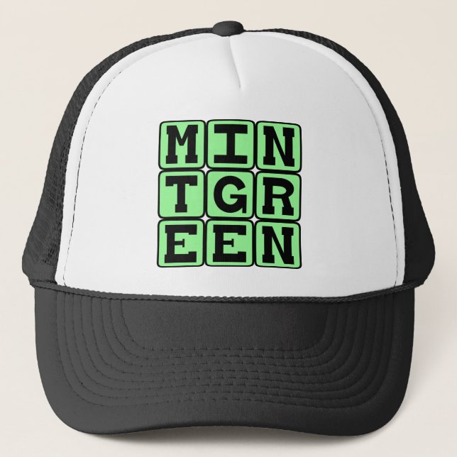 Mint Green, Color Trucker Hat (Front)