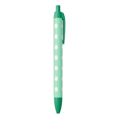 Mint Green Color White Dots Rustic Template Red Ink Pen