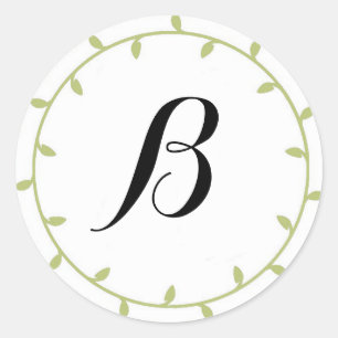 Mint Green Colored Monogram Stickers