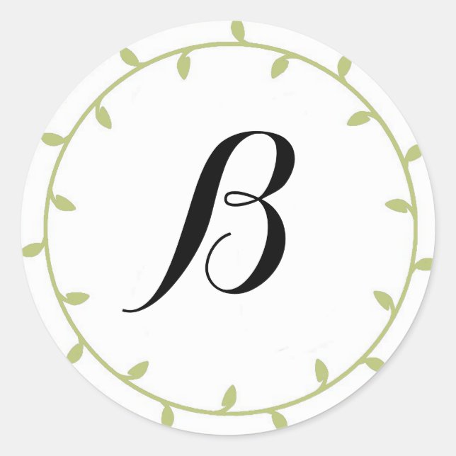 Mint Green Colored Monogram Stickers (Front)