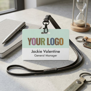 Mint Green Colorful Logo Modern Employee Badge