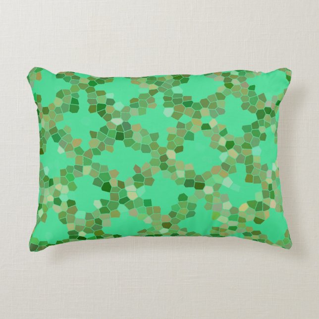 Mint Green Colorful Pattern Accent Pillow (Front)