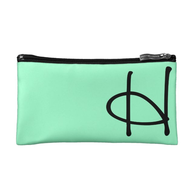 Mint Green Cosmetic Bag, Makeup Case (Front)