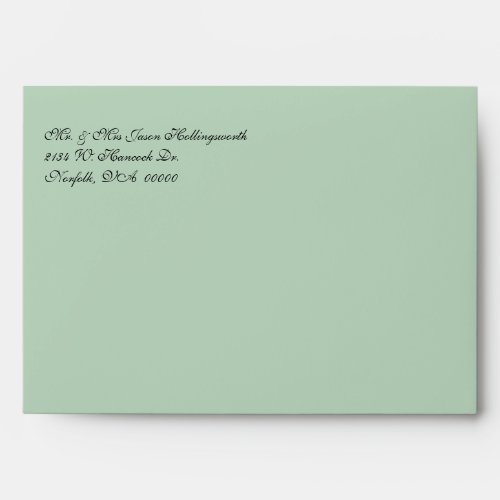 Mint Green Cottage Chic Wedding Envelope