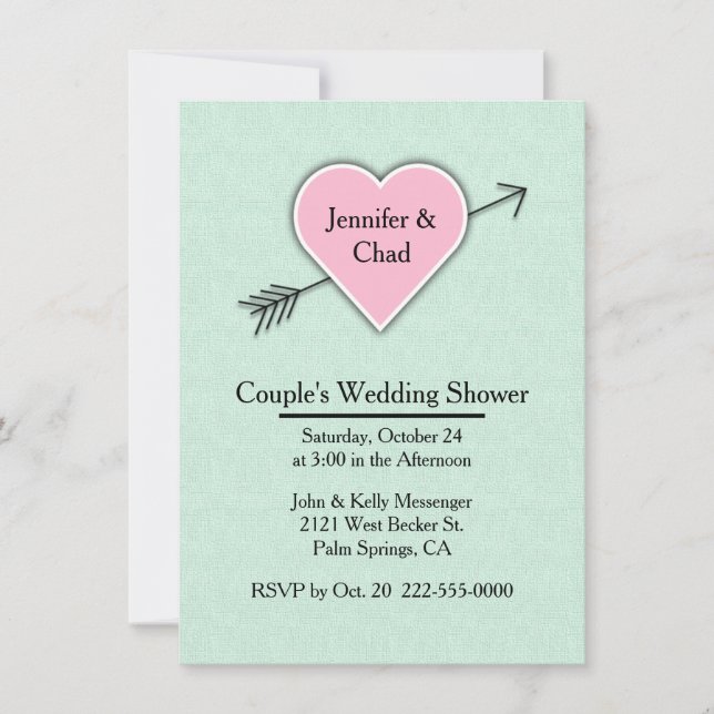 Mint Green Couple's Wedding Shower Invitation (Front)