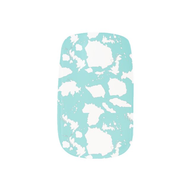 Mint Green cow print Minx Nail Art (Left Thumb)