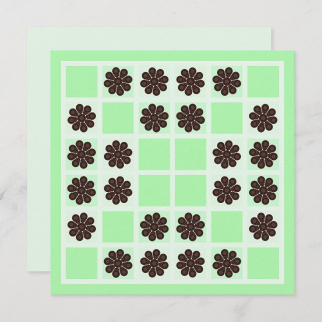 Mint Green Cream And Chocolate Chip Quilt Pattern  Card (Front/Back)