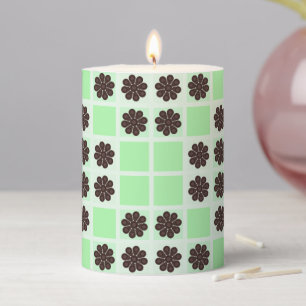 Mint Green Cream And Chocolate Chip Quilt Pattern  Pillar Candle