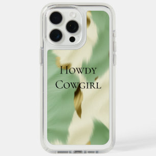 Mint Green Cream Gold Cowhide iPhone 15 Pro Max Case