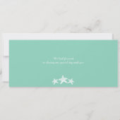 Mint Green Cream Starfish Boarding Pass Wedding Invitation (Back)