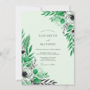 Mint Green Crisp Spring Wedding Invitation