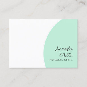 Mint Green Custom Modern Calligraphed Template Business Card