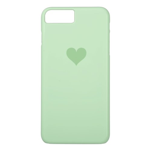 mint green cute simple heart iPhone 8 plus7 plus case