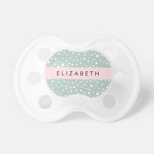 Mint Green Dalmatian Dots Spots Your Name Pacifier