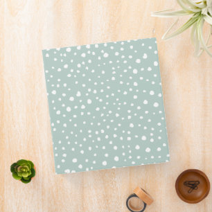 Mint Green Dalmatian Spots, Dalmatian Dots, Dotted 3 Ring Binder