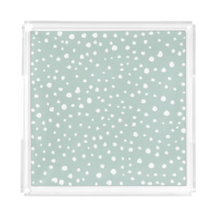 Mint Green Dalmatian Spots, Dalmatian Dots, Dotted Acrylic Tray