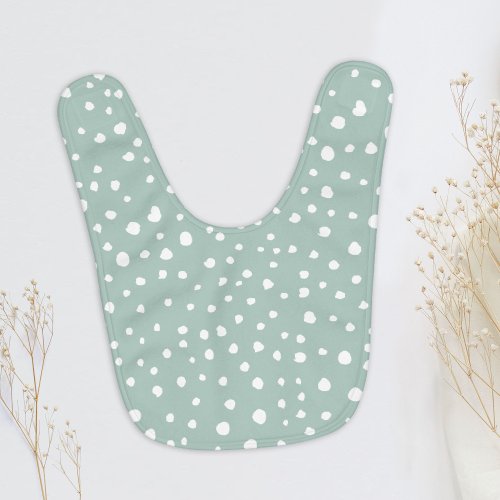 Mint Green Dalmatian Spots Dalmatian Dots Dotted Baby Bib