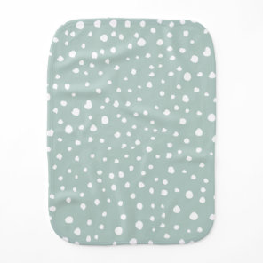 Mint Green Dalmatian Spots, Dalmatian Dots, Dotted Baby Burp Cloth