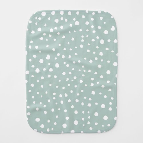 Mint Green Dalmatian Spots Dalmatian Dots Dotted Baby Burp Cloth