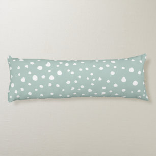 Mint Green Dalmatian Spots, Dalmatian Dots, Dotted Body Pillow